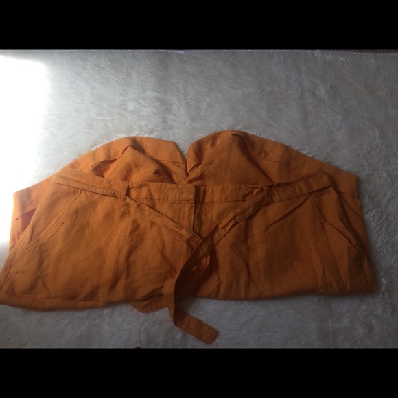 Lane Bryant linen shorts orange Goldish plus 26 - Picture 5 of 5